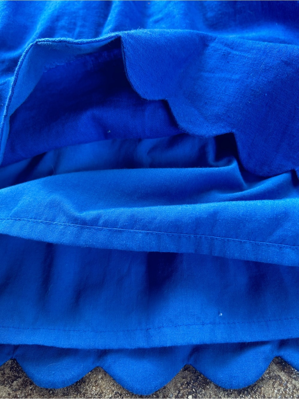 J. Crew Women’s 4 Scalloped‎ Linen-Cotton Skirt Royal Blue - Picture 6 of 6